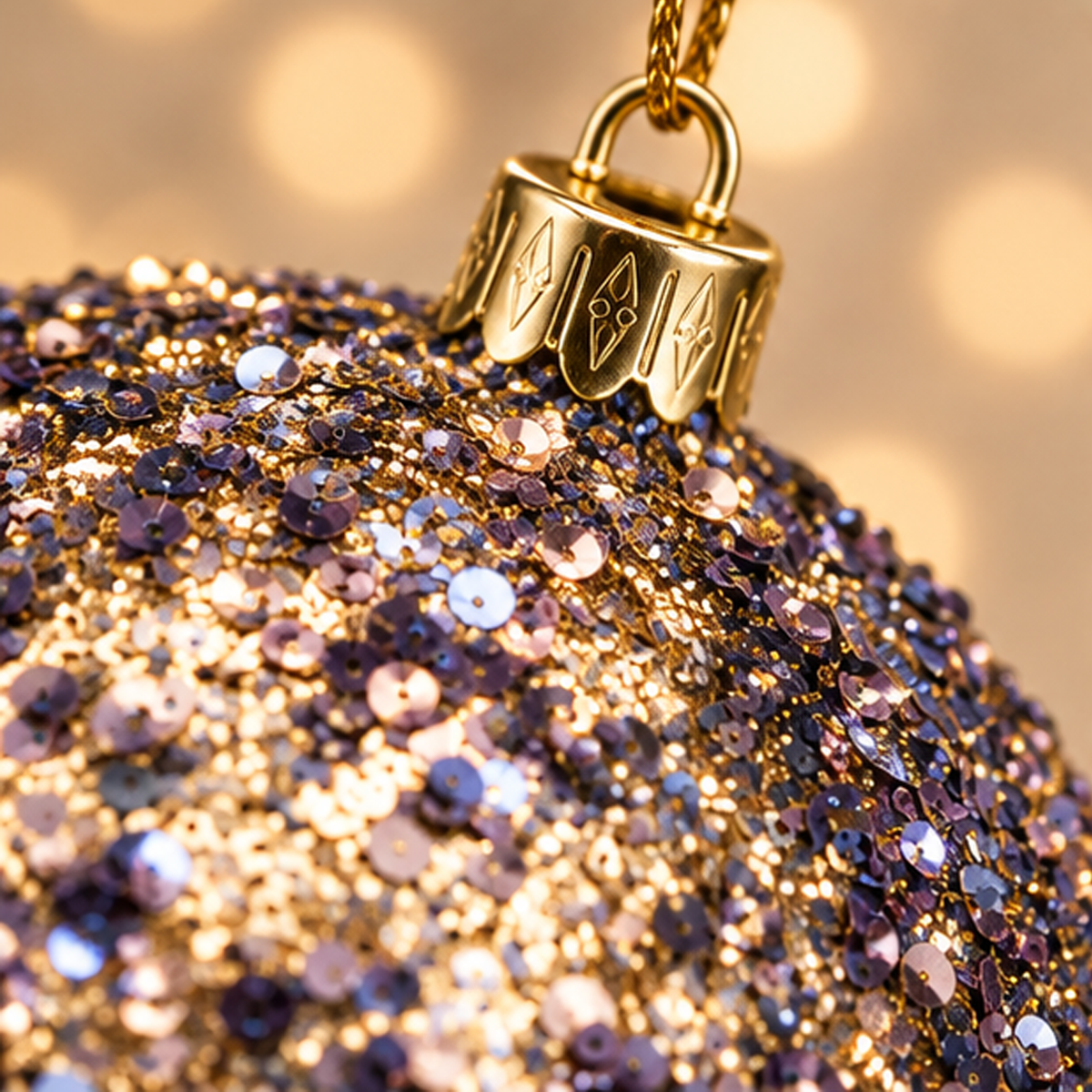 Palla di Natale Oro e Blu con Glitter e Paillettes Ø 10 cm in PVC