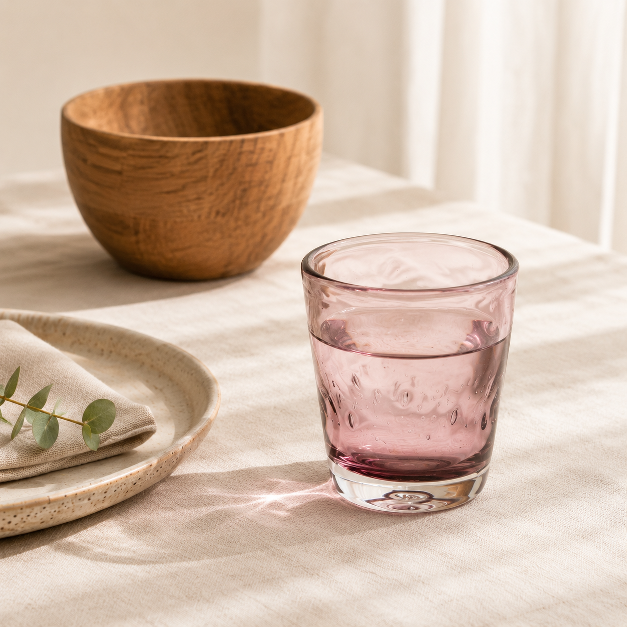 Bicchiere in vetro soffiato Memento Dune Glass Mauve
