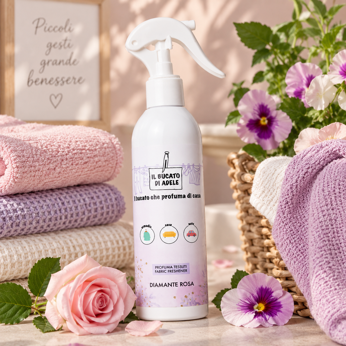 Spray tessuti Il bucato di Adele Diamante rosa