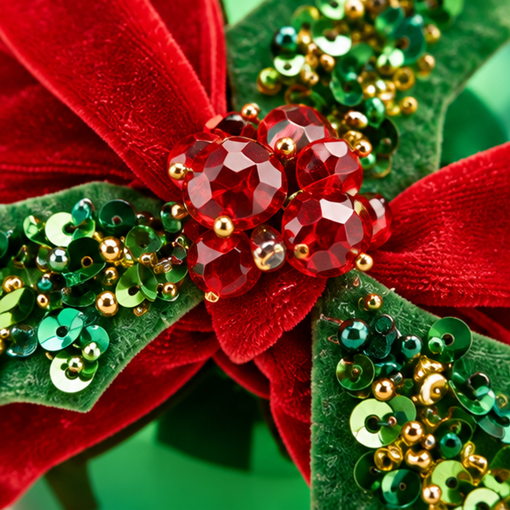 Sfera di Natale in Vetro Verde con Fiocco Rosso Ø 10 cm