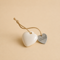 Decoro Cuore in Ceramica Bianca