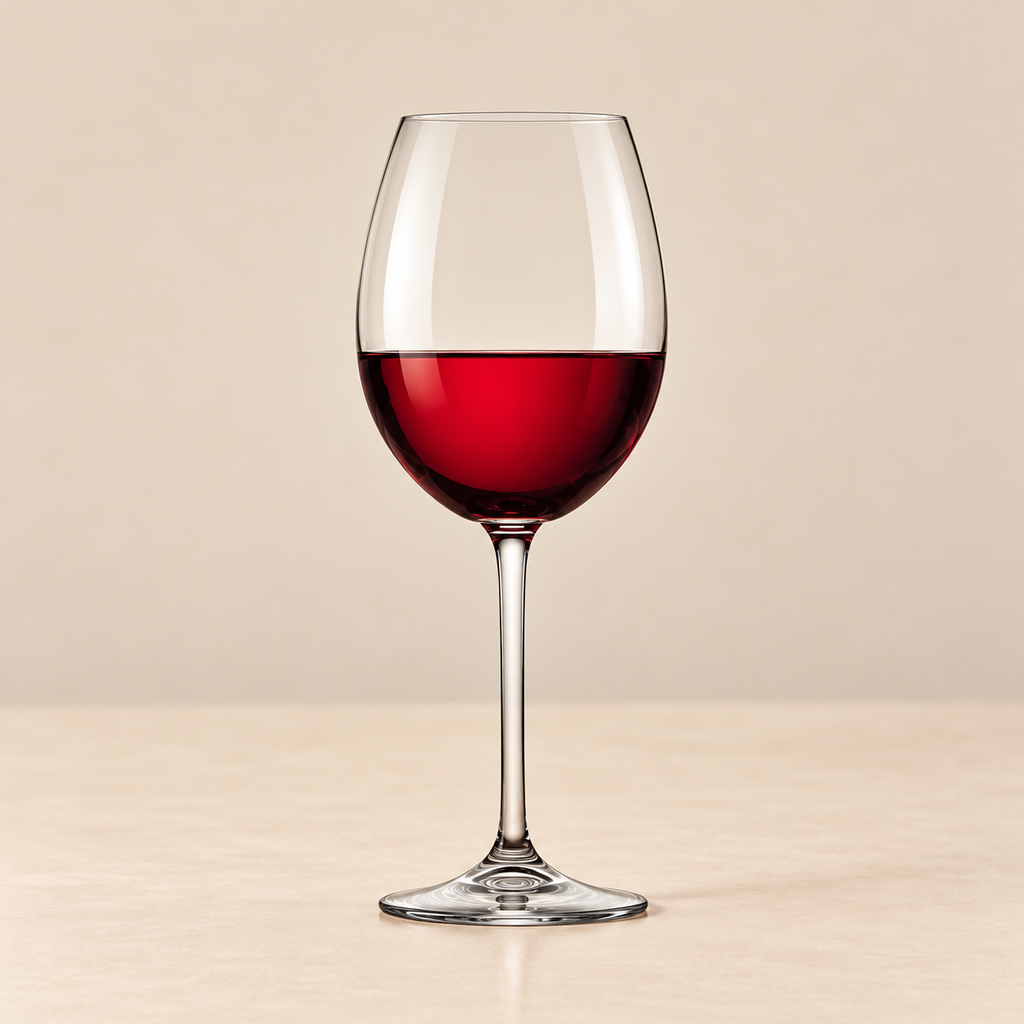 Set 6 Calici da Vino Rosso in Vetro Cristallino Trasparente – 450 ml – Bordo Indurito