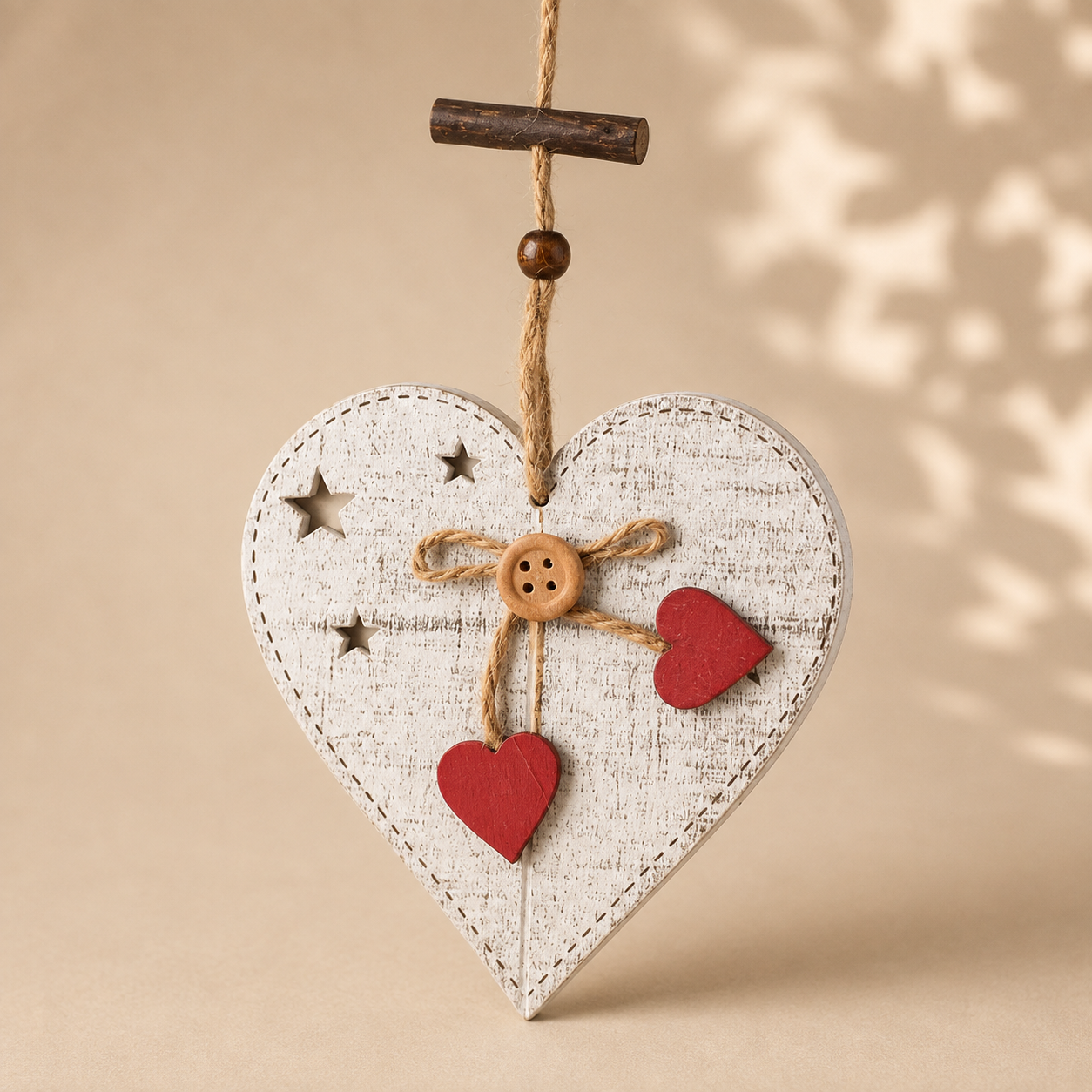 Decoro cuore Natalizio bianco