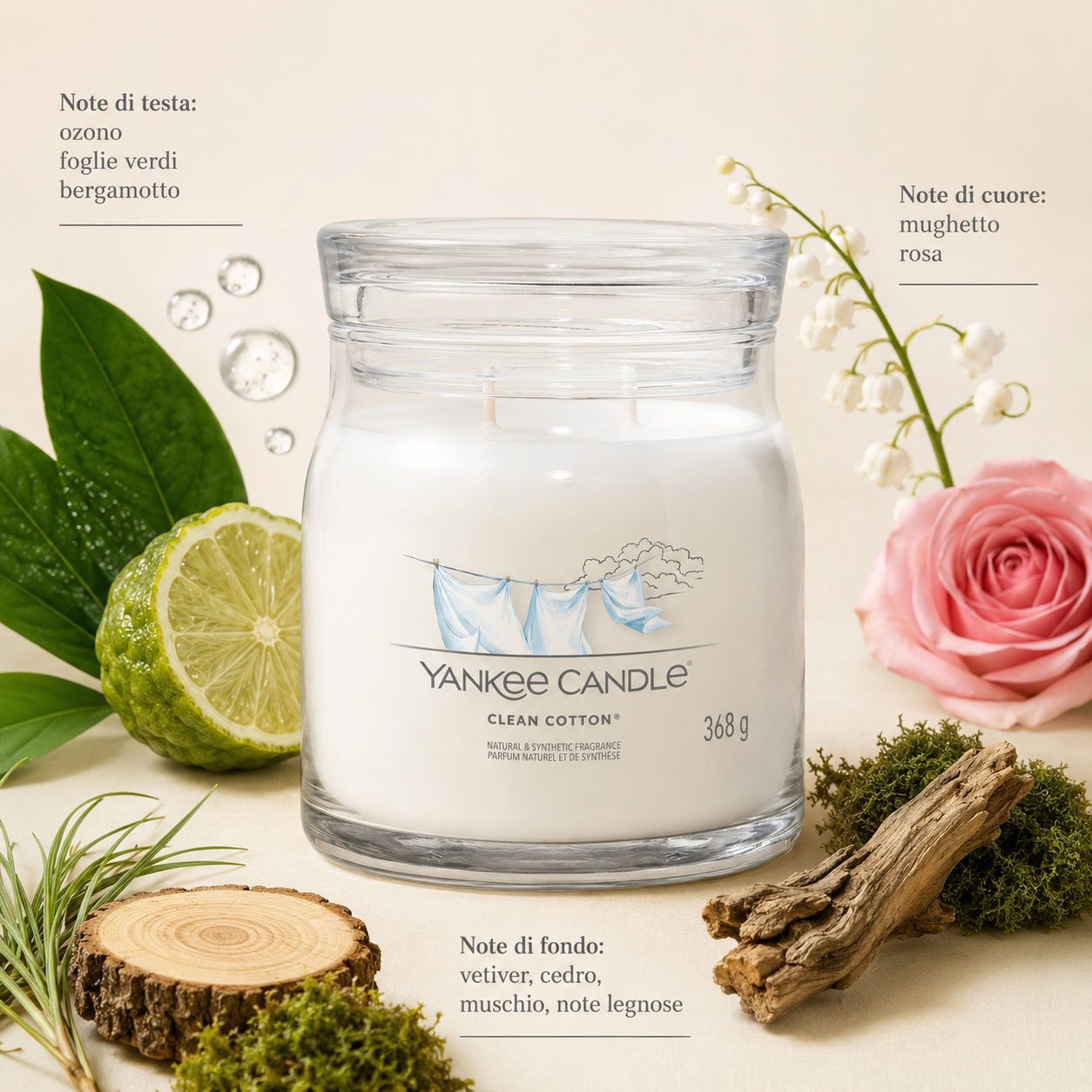 Yankee Candle Giara 368gr Clean cotton