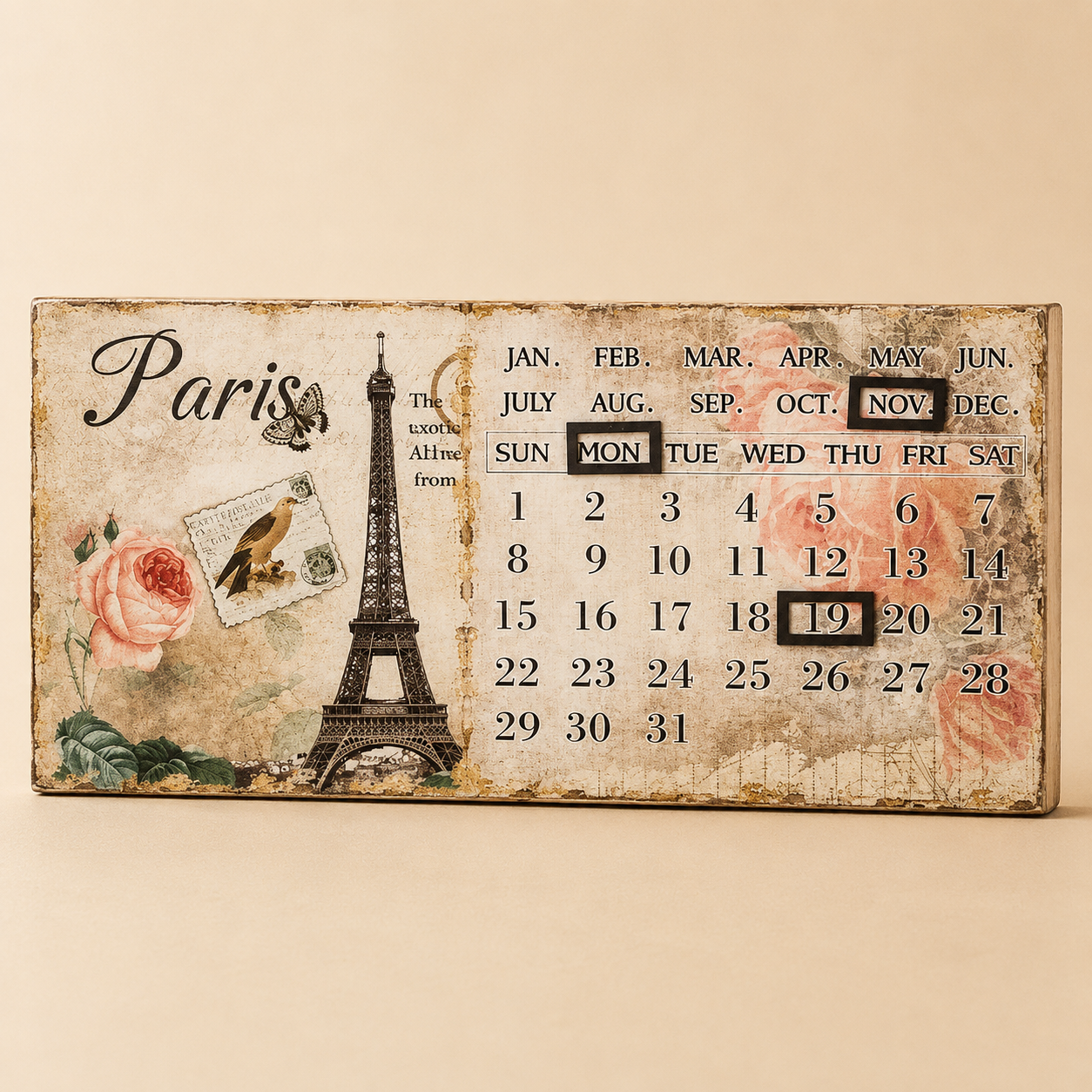 Calendario Perpetuo Shabby "Paris"