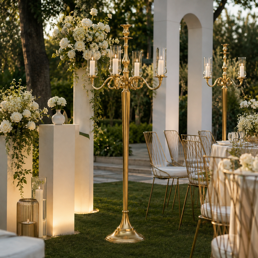 Candelabro Prestige Oro Satinato h.150cm