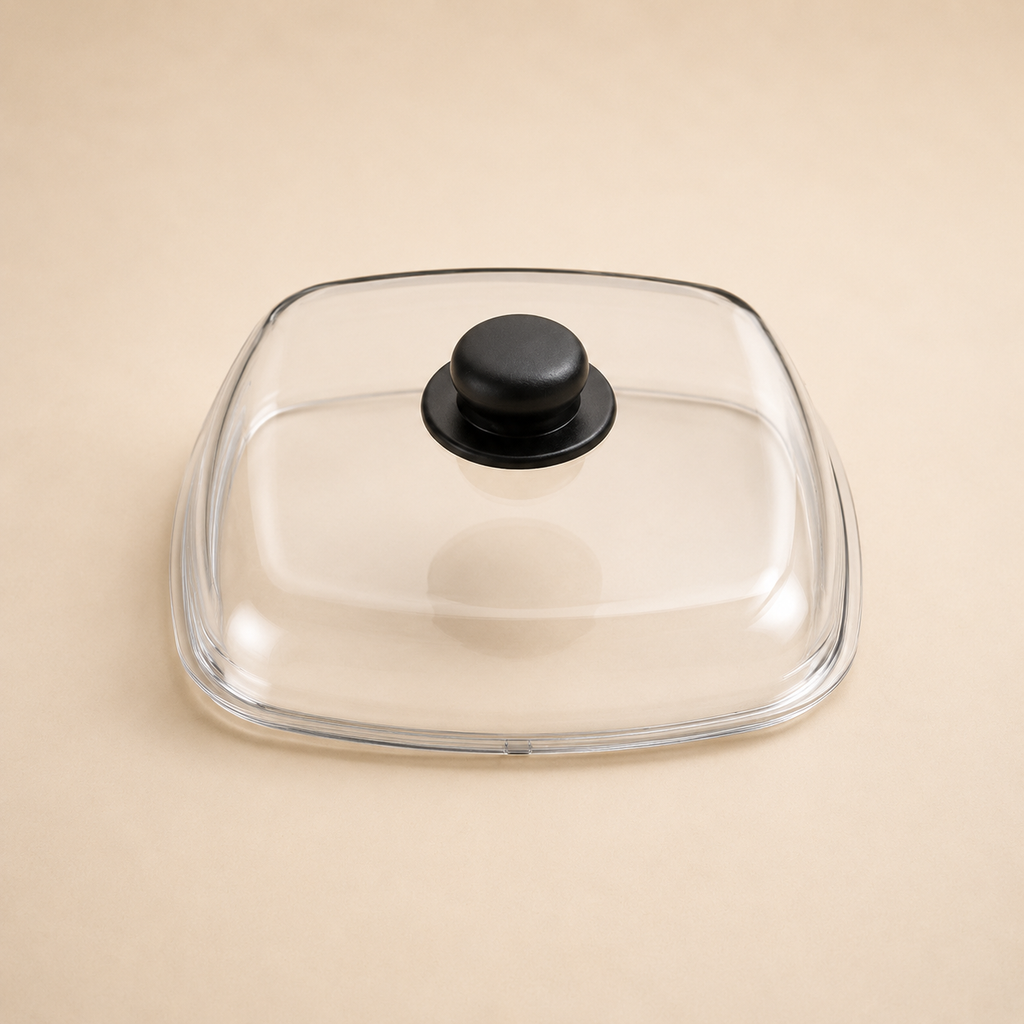 Coperchio Quadrato in Vetro Borosilicato – 26 x 26 cm