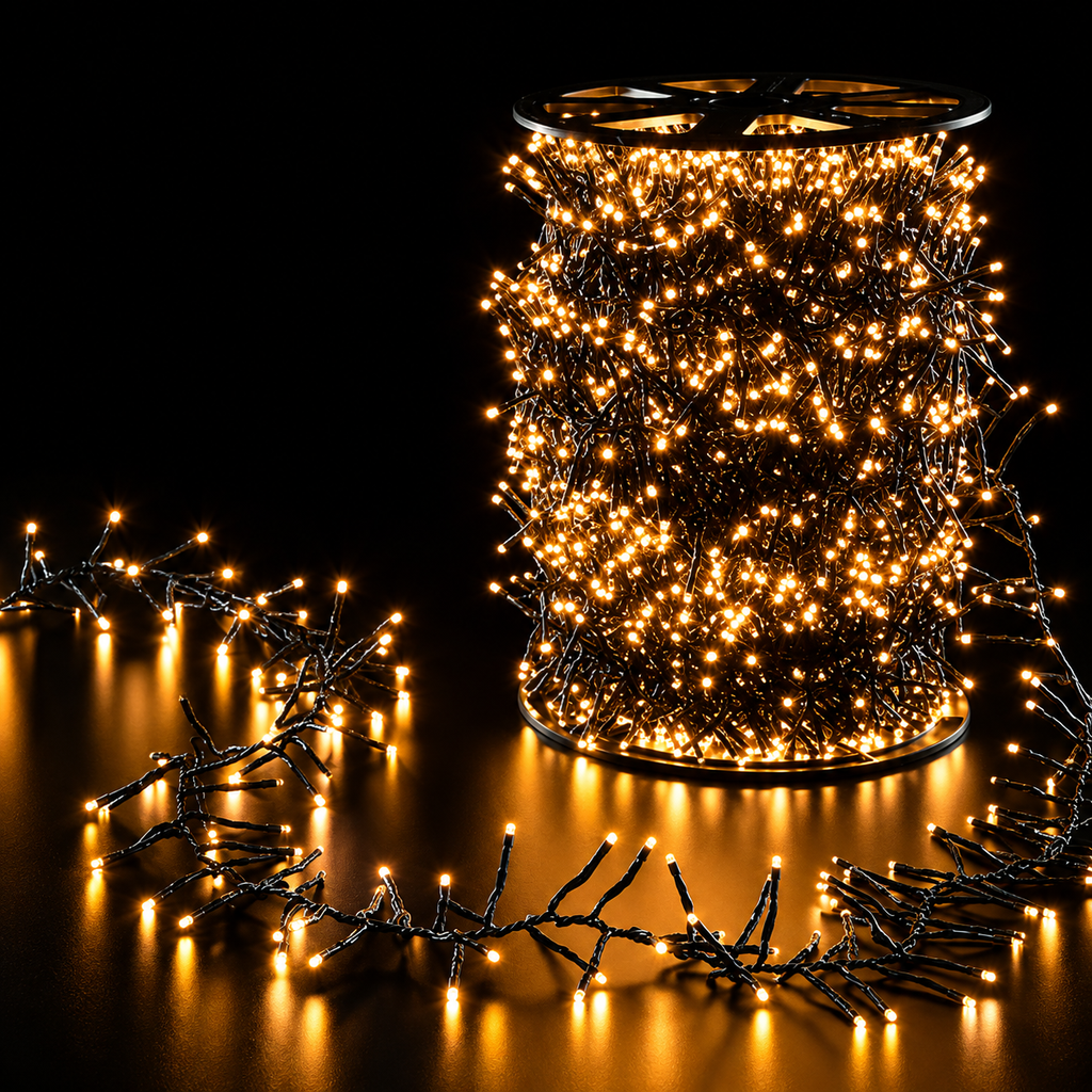 Catena Luminosa Cluster 5000 LED Bianco Caldo 50 m per Alberi 210–300 cm – Interno ed Esterno