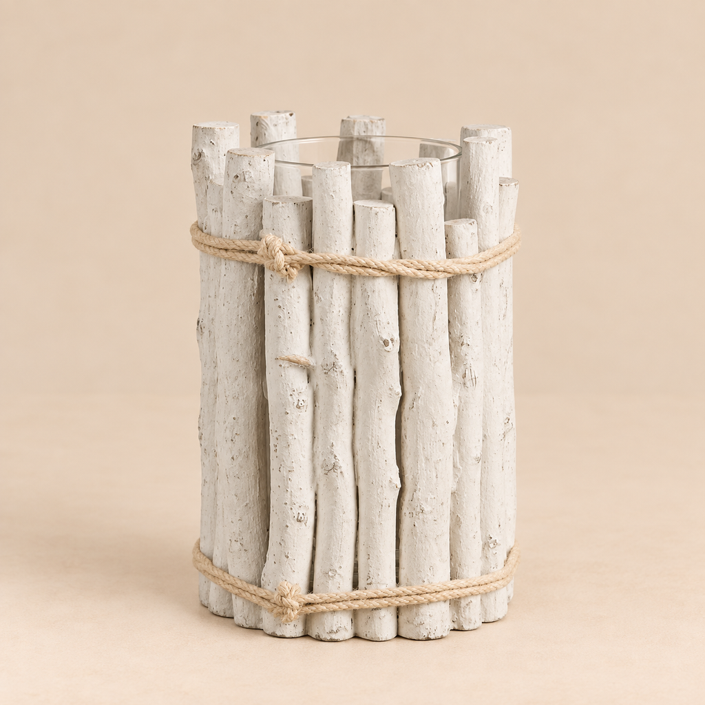 Portacandela Rami Bianco Ø20 x H28 cm