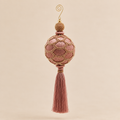 Decorazione Natalizia Sfera con Nappina Rosa e Oro 28cm