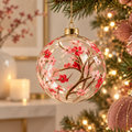 Sfera Natalizia EDG Bianca con Fiori Blu Dipinti a Mano e Decorazioni Dorate Ø12 cm (Copia)