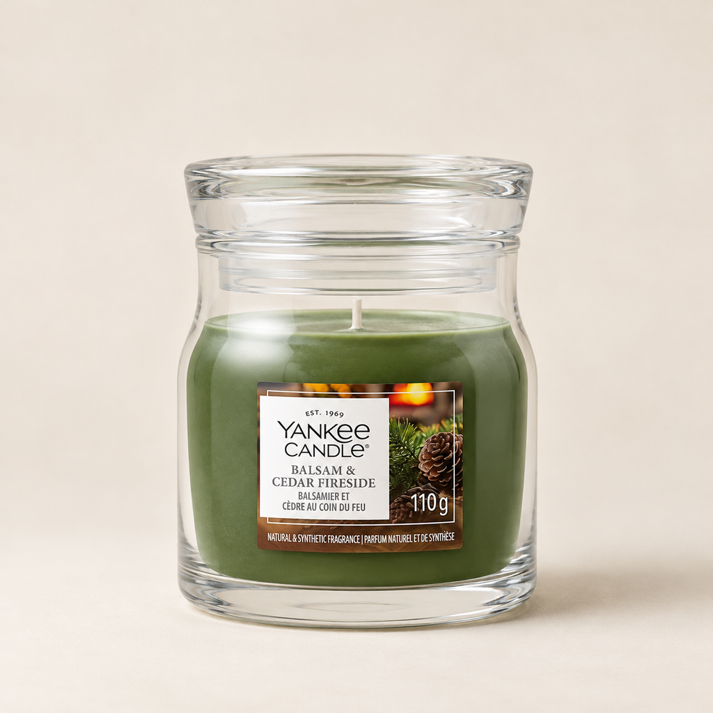 Candela Profumata Balsam & Cedar Fireside Giara Piccola Signature 110 g - Yankee Candle