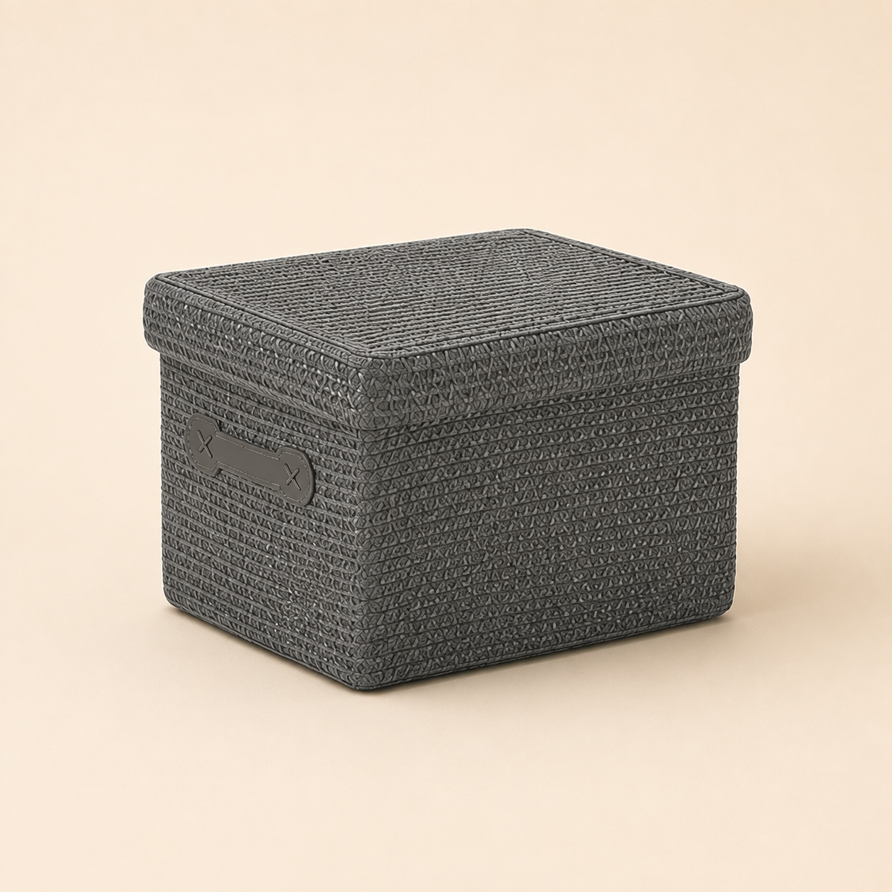 Cestino Portaoggetti con Coperchio Grigio Kela Rimossa – 42 x 30 x H 26 cm