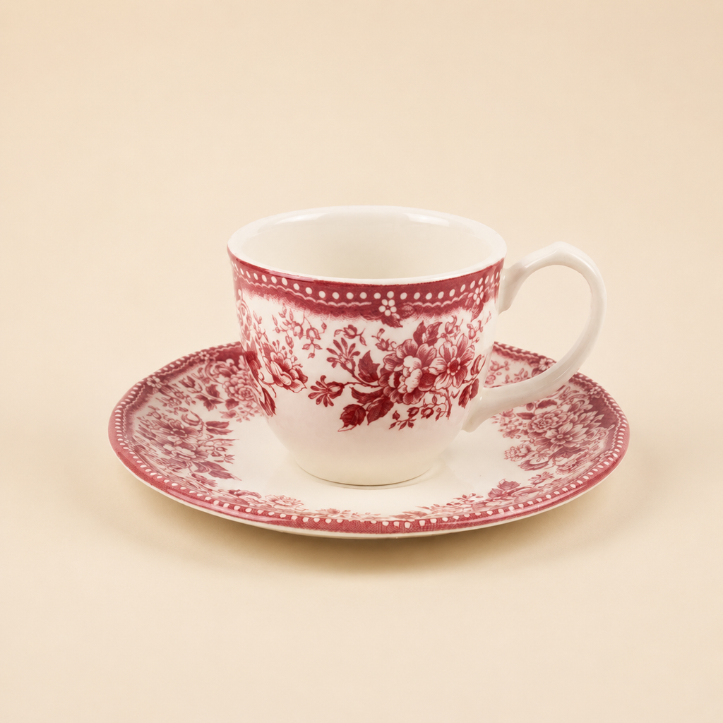 Set 2 tazzine caffè con piattino London Calling Rose 90 ml