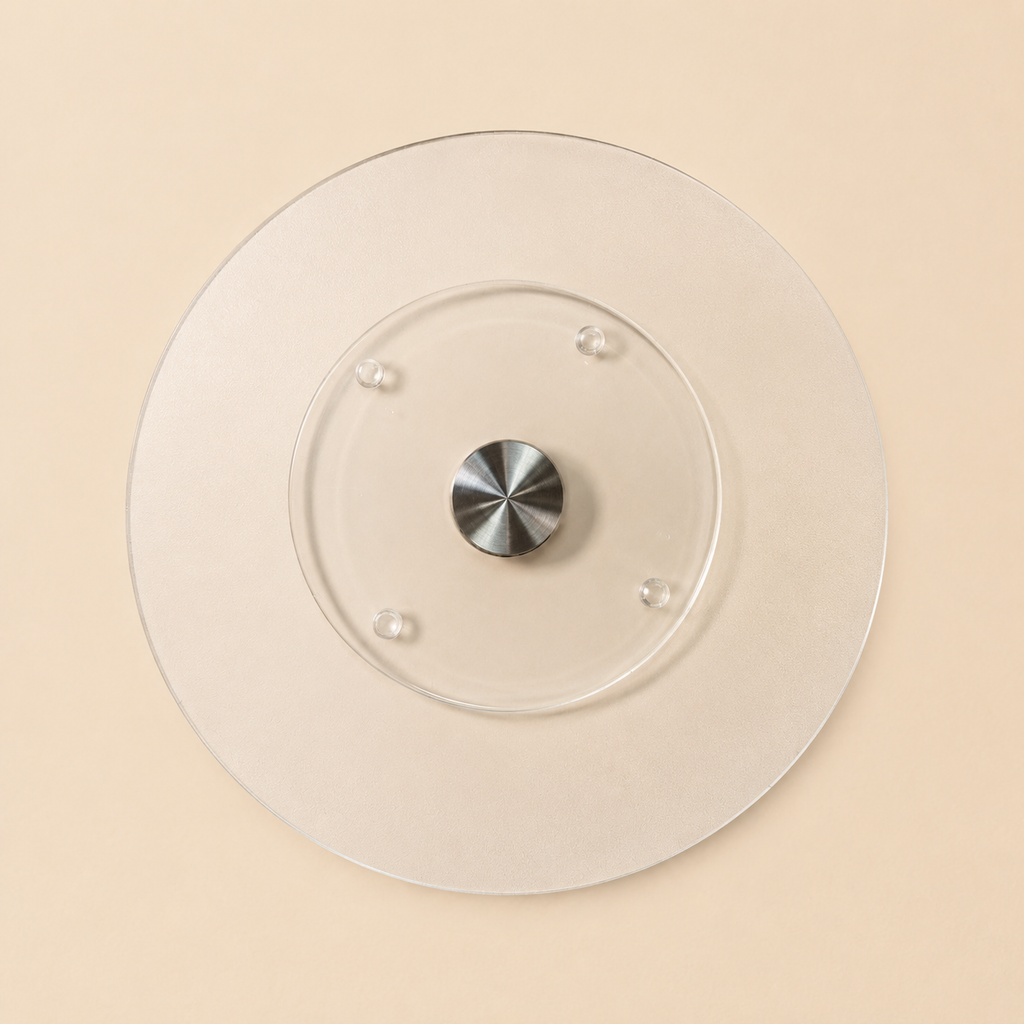 Piatto Girevole in Vetro e Acciaio Cocotte mod.2 Ø 28 cm