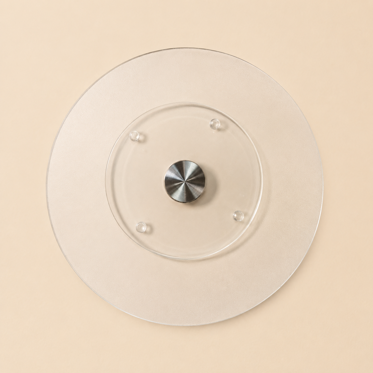 Piatto Girevole in Vetro e Acciaio Cocotte mod.2 Ø 28 cm