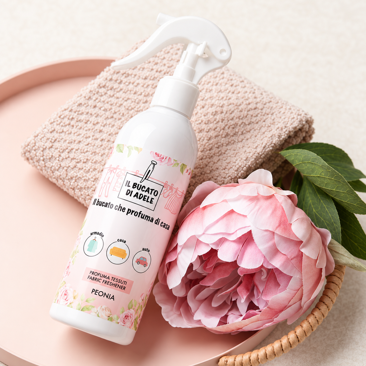 Spray tessuti Il bucato di Adele Peonia