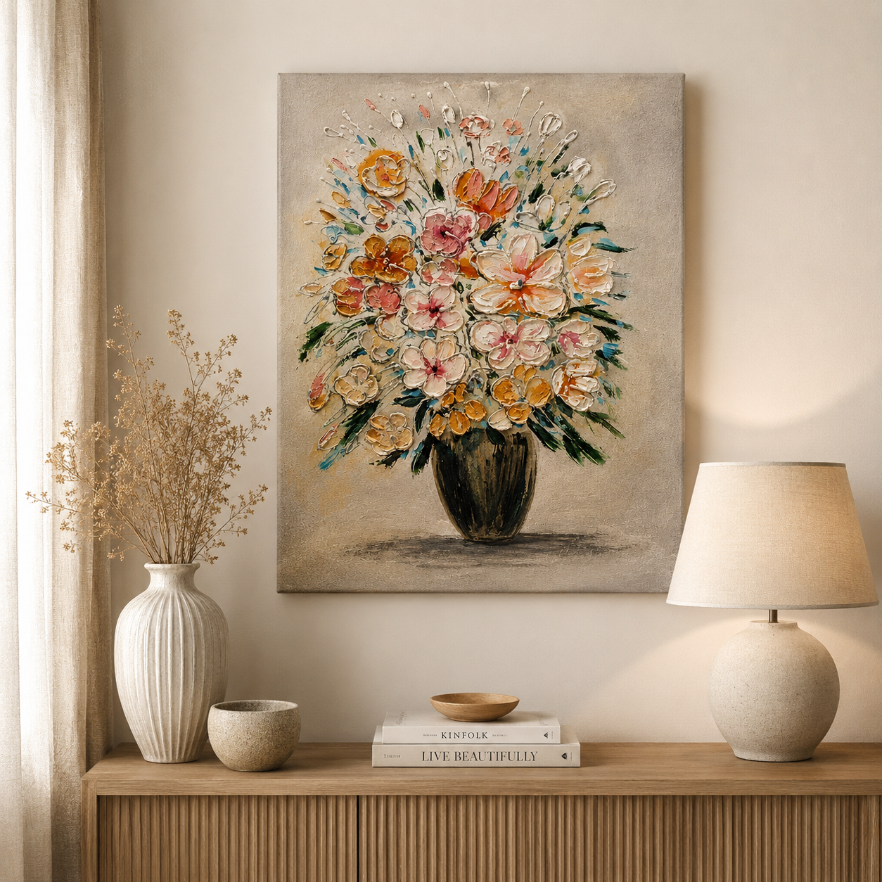 Dipinto a Mano Bouquet di Fiori – 60 x 90 cm