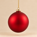 Sfera di Natale in Vetro Rosso Opaco Satinato con Cordoncino Dorato – Ø 10 cm