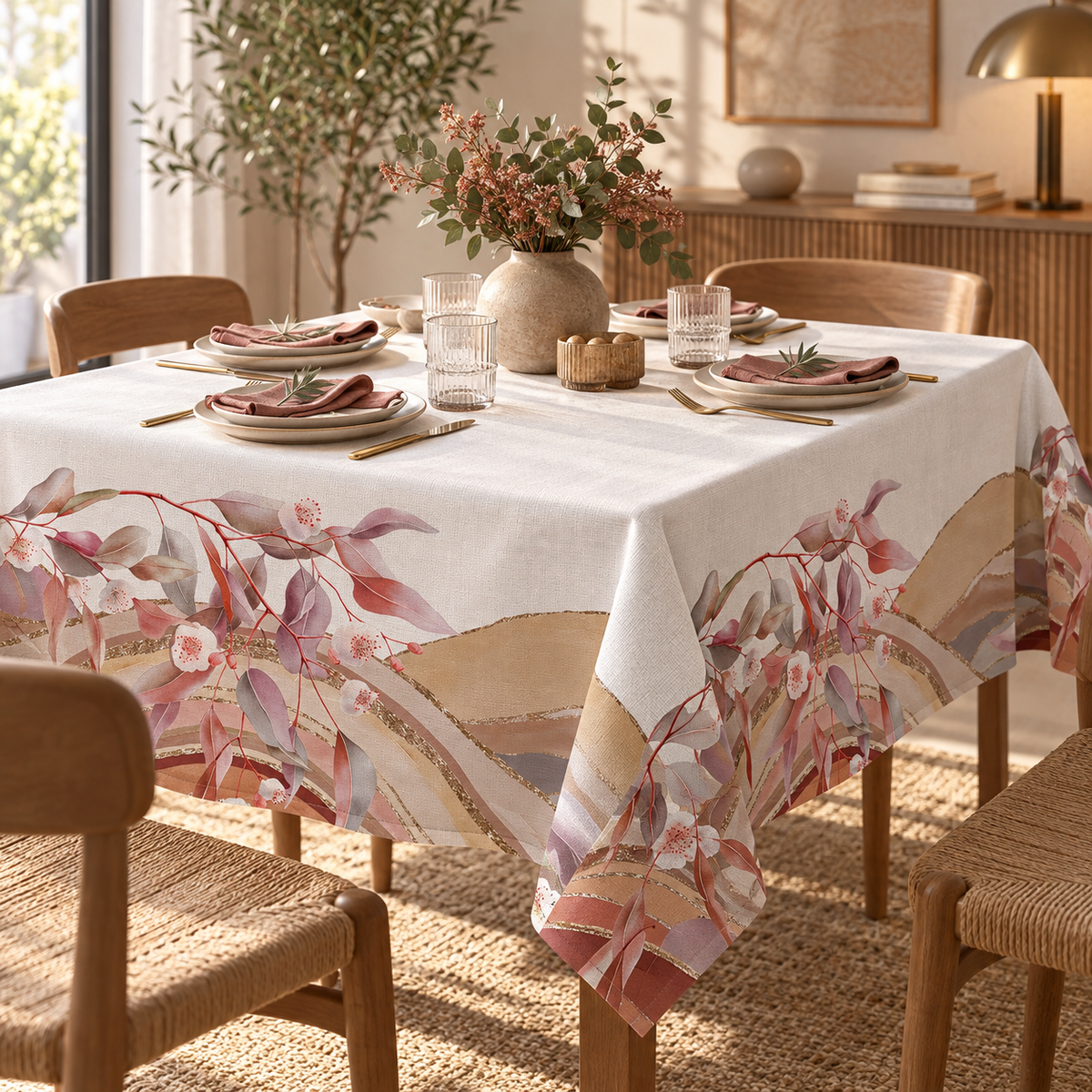 Tovaglia Quadrata DUNE Collezione RADICI Antimacchia e No Stiro – 155 x 155 cm