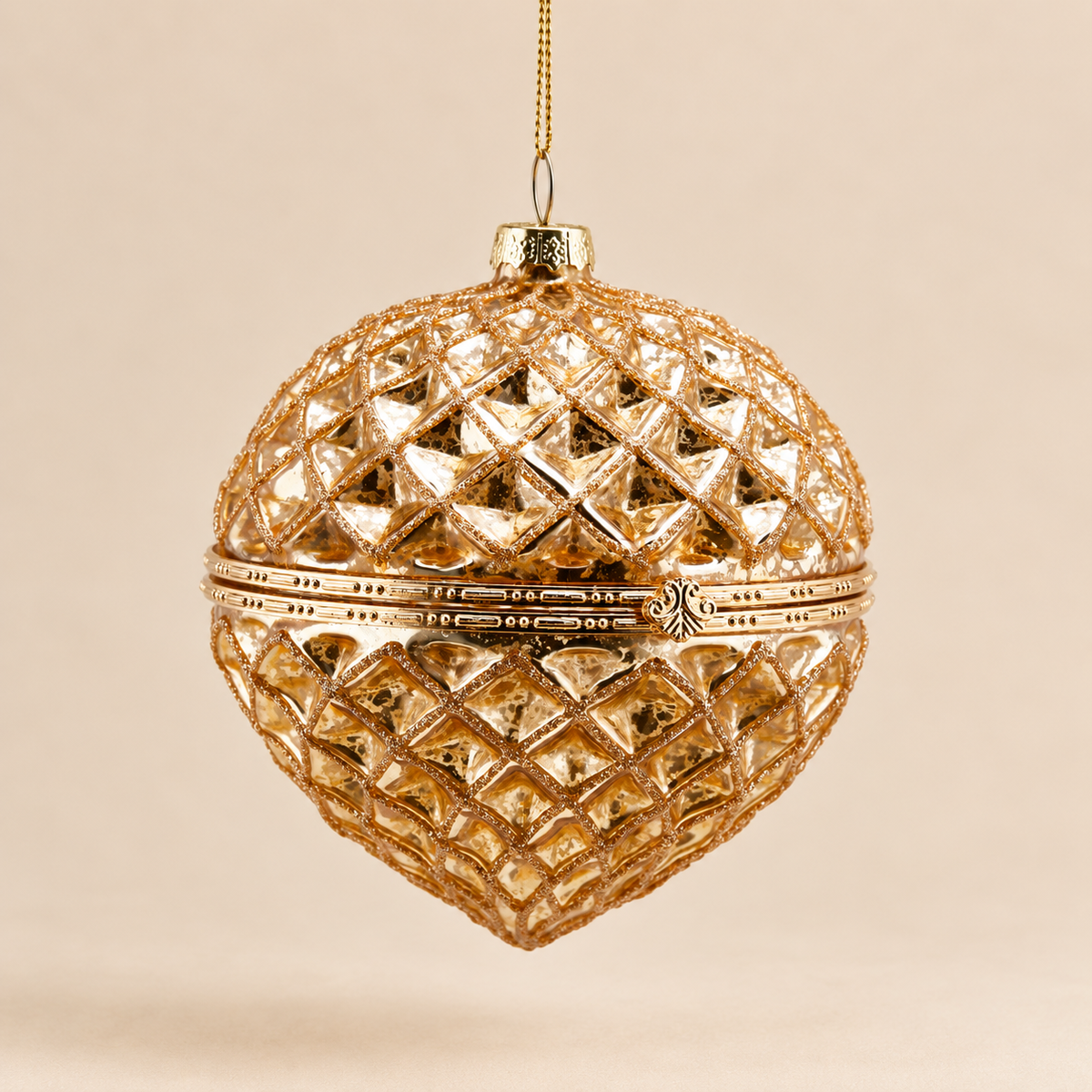 Sfera Portagioie pigna Natalizia Oro Ø 10 cm - EDG