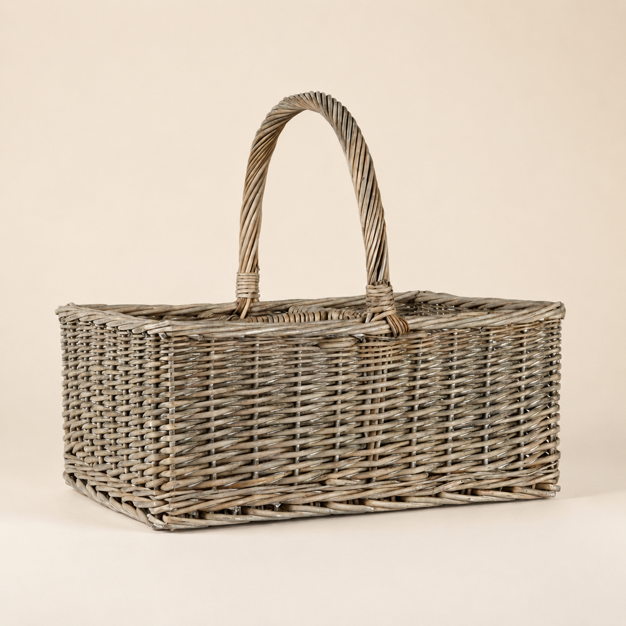 Cesto Rettangolare in Salice con Manico – 36 x 40 x 48 cm