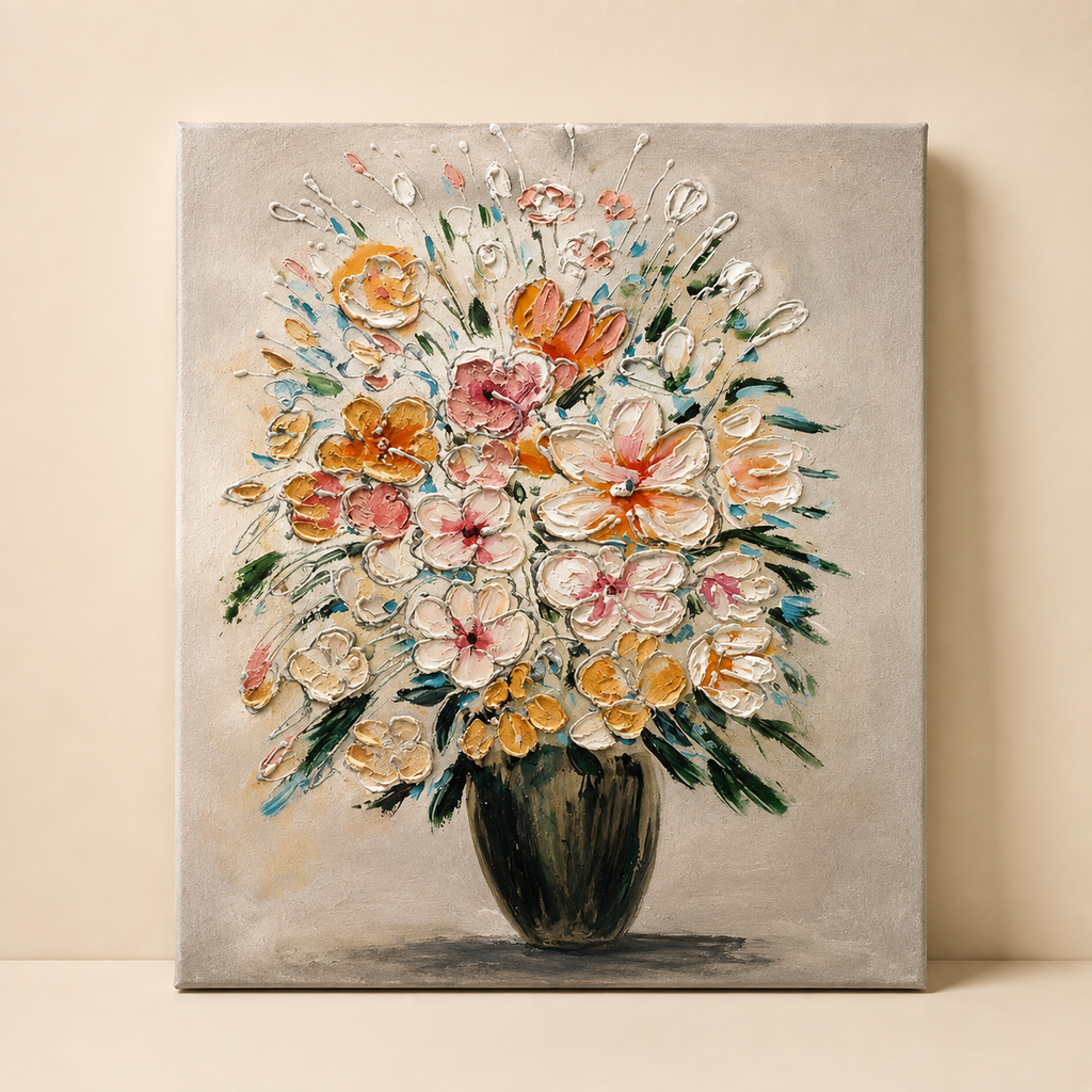 Dipinto a Mano Bouquet di Fiori – 60 x 90 cm