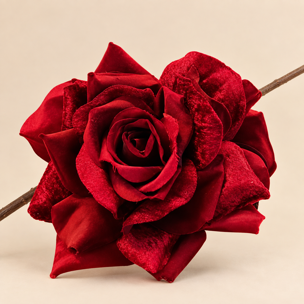Rosa Rossa in Velluto con Clip Ø15 cm