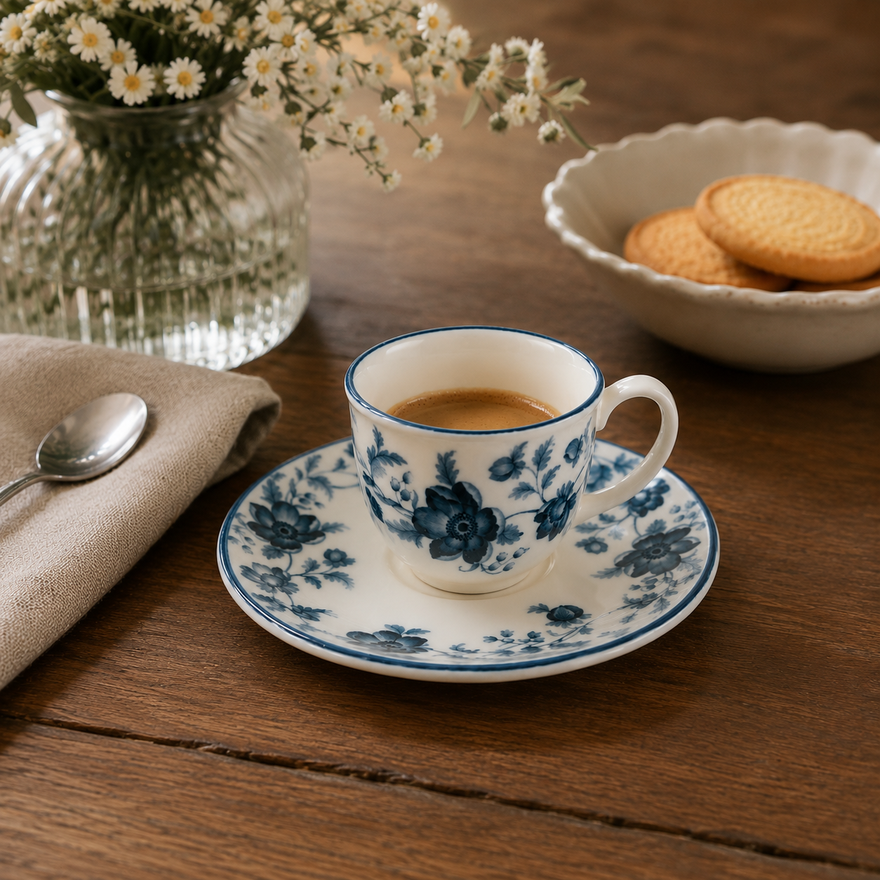 Set 2 tazzine caffè con piattino Wonderwall Blue 90 ml