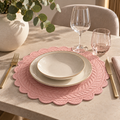 Tovaglietta Americana Tonda Rosa in Cotone - Collezione Carmen