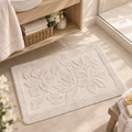 Tappeto Bagno con Fiori Blanc Mariclò Panna 50 x 80 cm