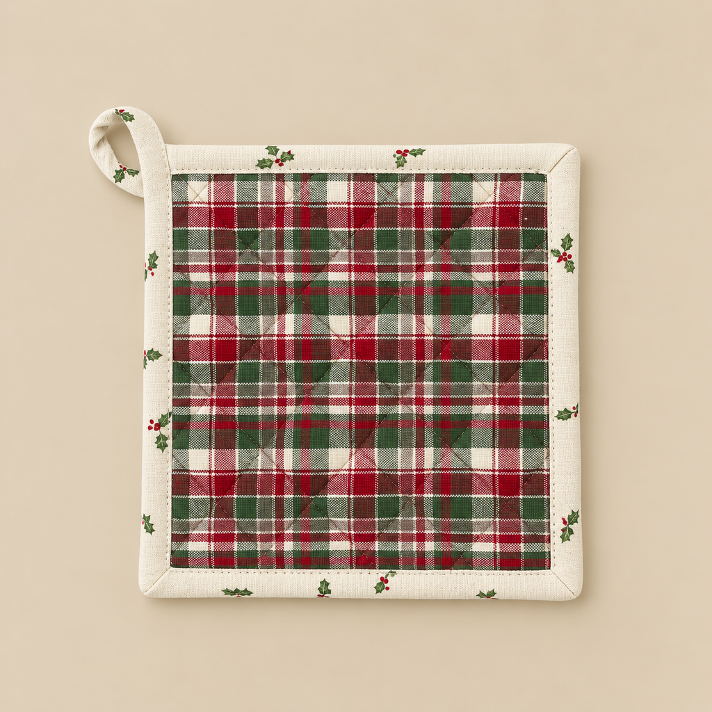 Presina Natalizia Christmas Time in Cotone 20 x 20 cm