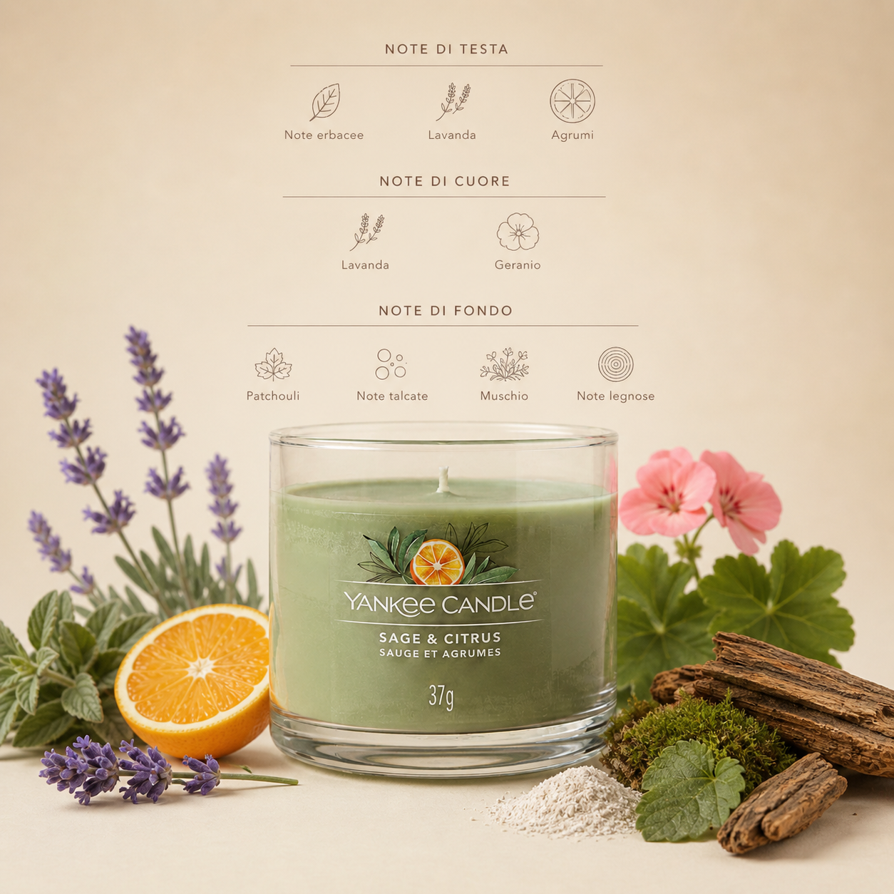 Yankee Candle candela mini Sage & Citrus