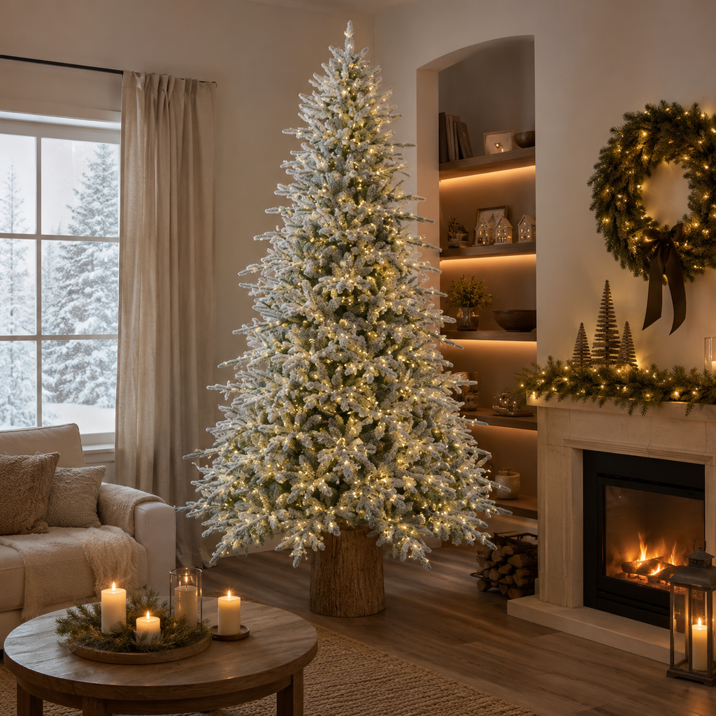 Albero di Natale innevato Cortina EDG 2026 con 4500mini LED h.270cm con BACCHETTA MAGICA