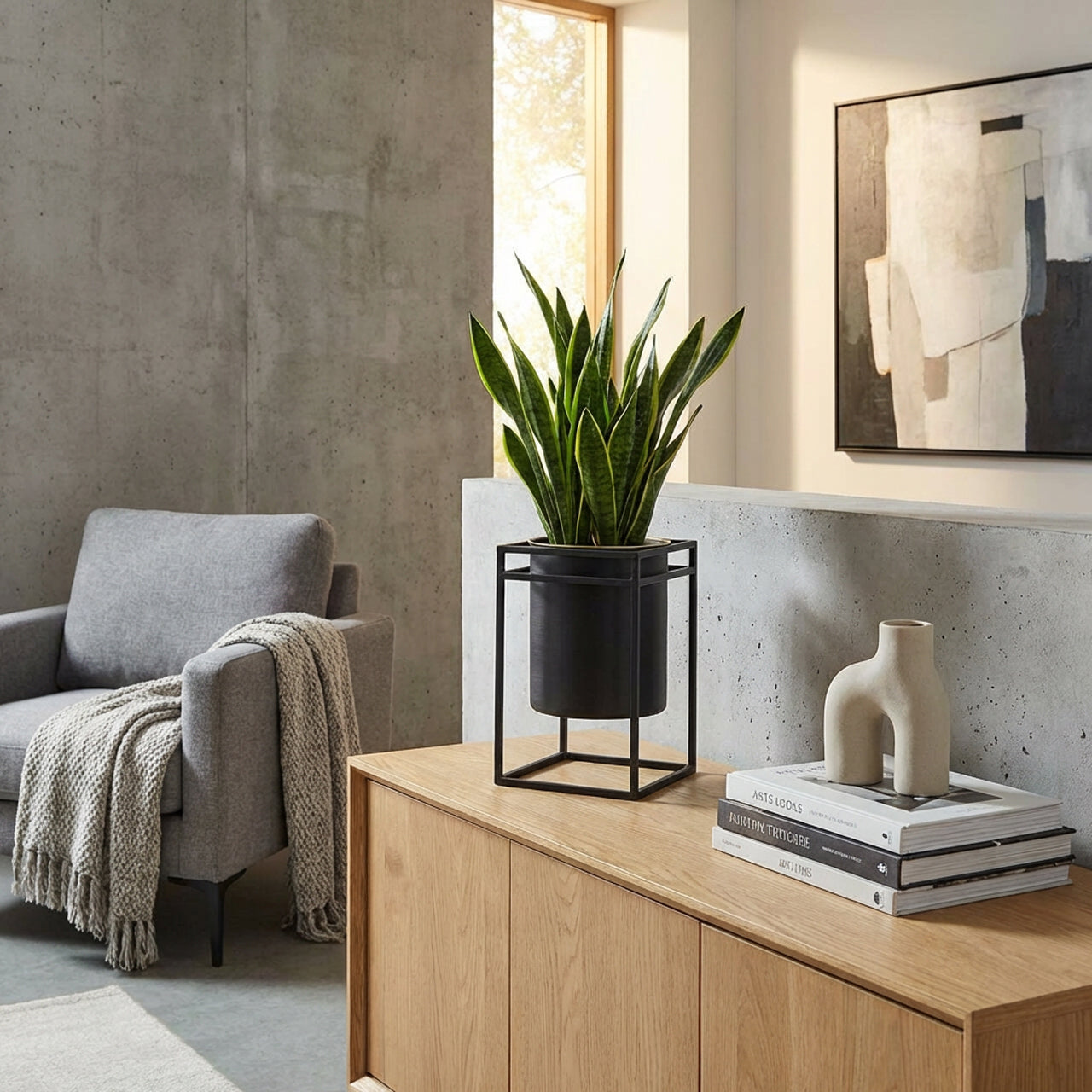 Portavaso cilidrico con supporto h.35 Vasi & Portavasi