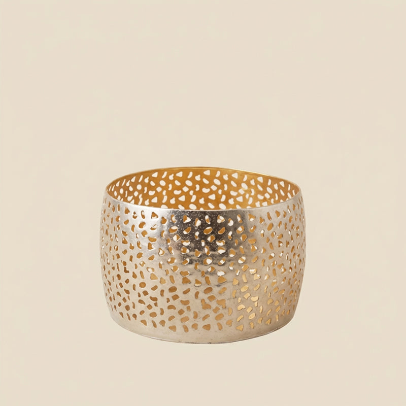 Contenitore rotondo oro h.13