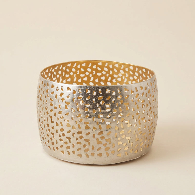 Contenitore rotondo oro h.15