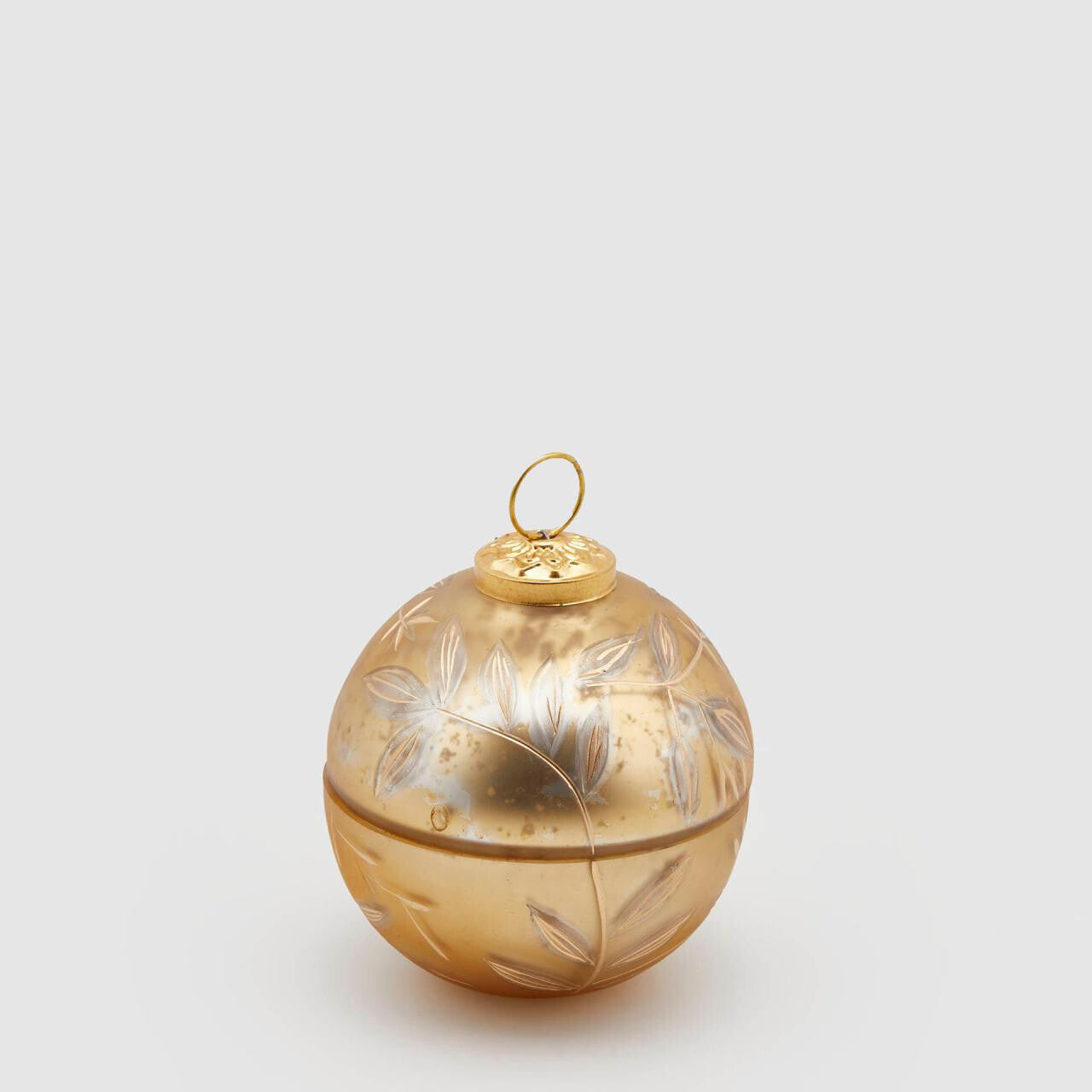Candela Profumata Sfera di Natale "Foglie" oro