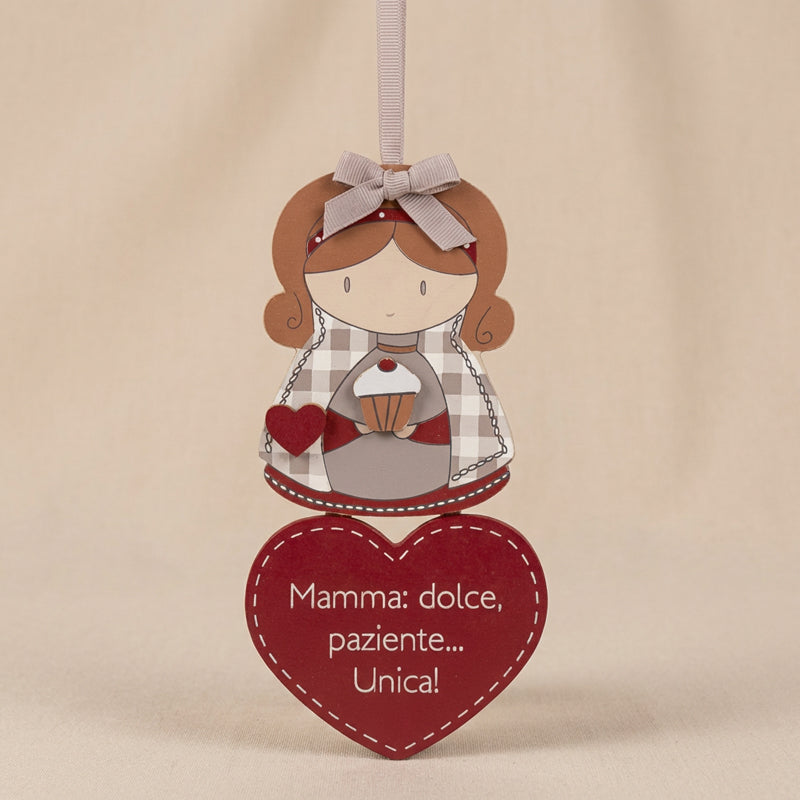 Targhetta messaggio Mamma: Dolce paziente... Unica! Targhetta
