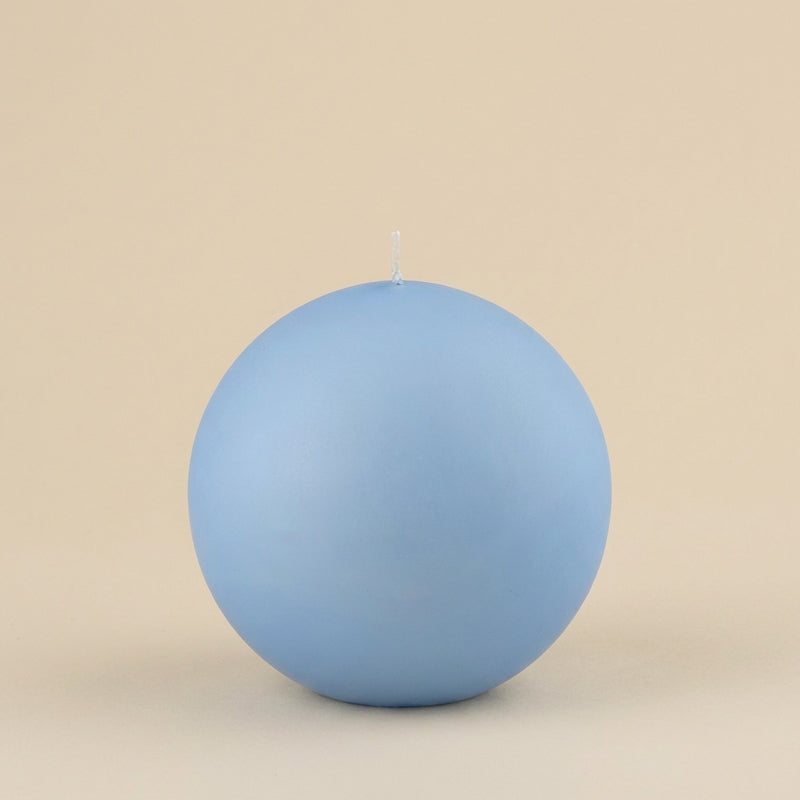 Candela sfera metalizzata azzurra