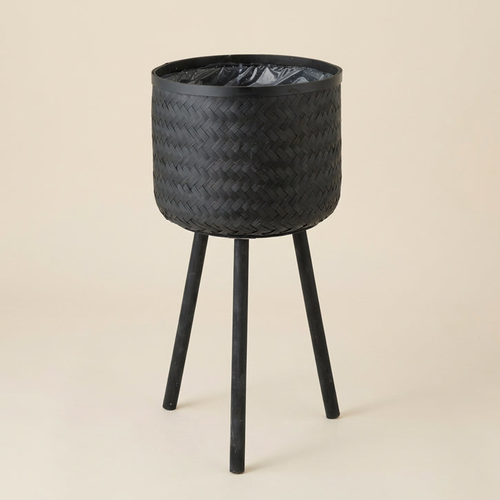 Portavaso bamboo con piedi nero h.76