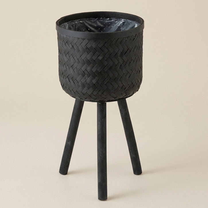 Portavaso bamboo con piedi nero h.66