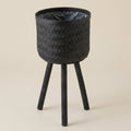 Portavaso bamboo con piedi nero h.66 Vasi e portavasi