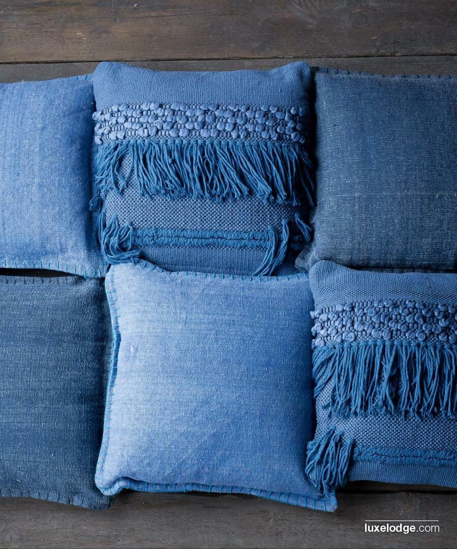 Cuscino franghe effetto wash