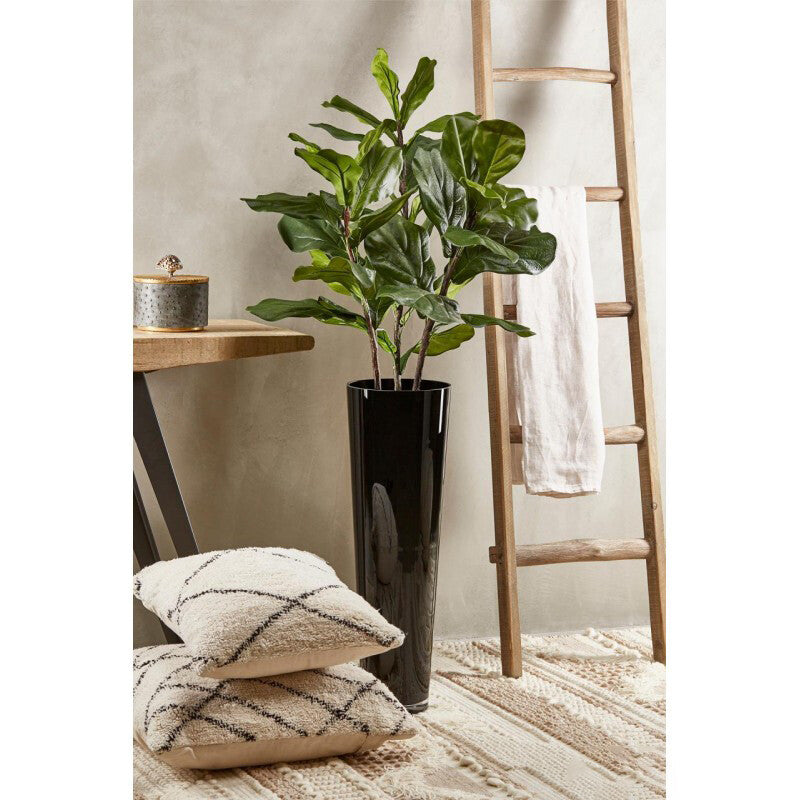 Vaso svasato in vetro nero h.70cm