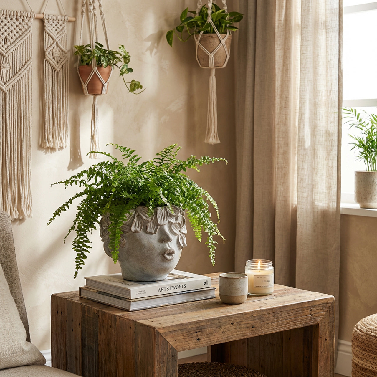 Vaso cemento testa fiori h.21