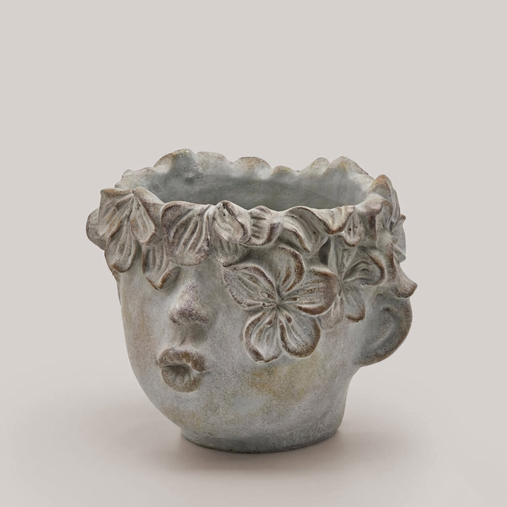 Vaso cemento testa fiori h.21 Vasi & Portavasi
