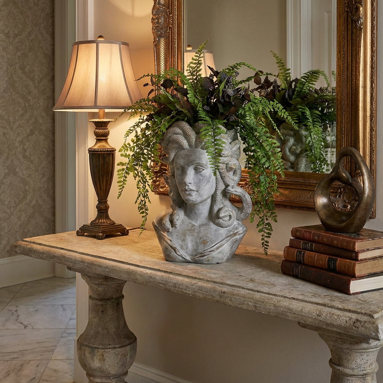 Vaso cemento Medusa h.43