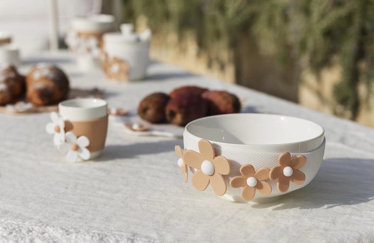 Ciotola Flower Glam bianco/cipria
