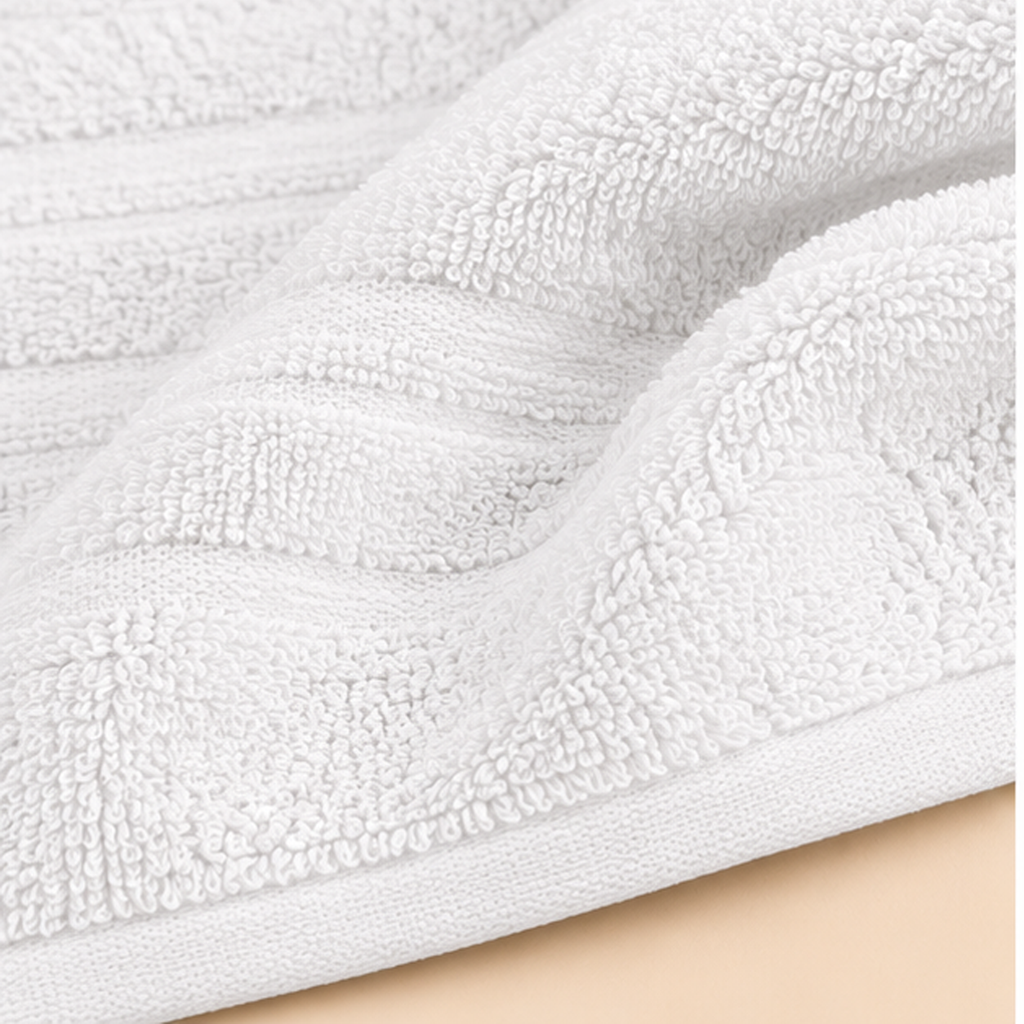 Set Asciugamani Bagno Luxury 2 Pezzi in Spugna 100% Cotone Naturale Bianco